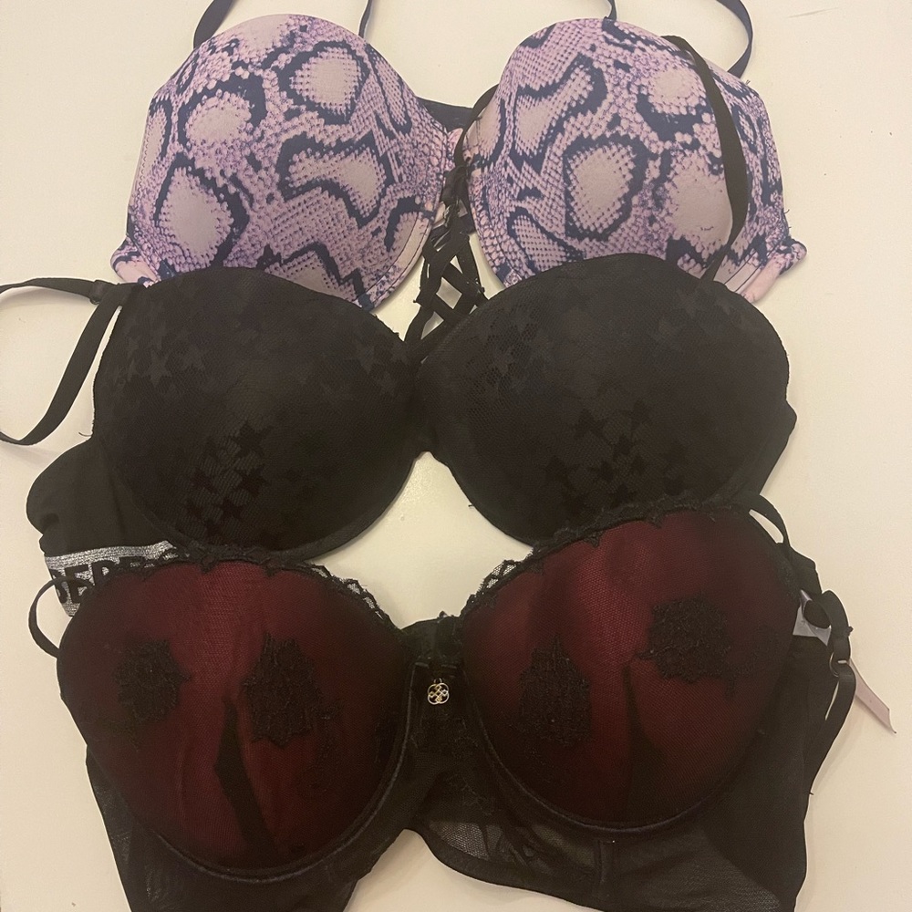 38c push-up bra bundle of three